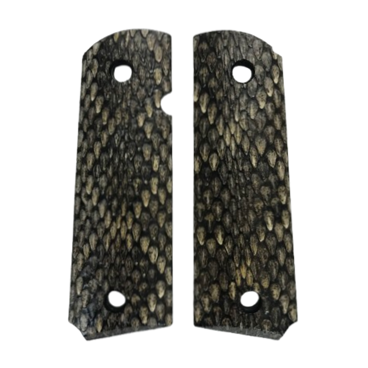 1911 Full size grips - Genuine Rattle Snake Skin - Beveled Bottom - (#2)