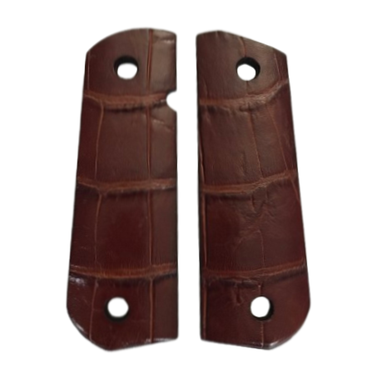 1911 Full size grips - Alligator Tail - Round Bottom - (Brown)