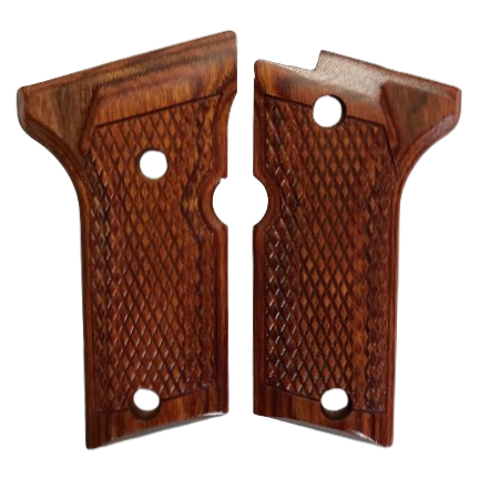 Beretta 92X (Vertec) Compact Size Grips - w/Checkering - Dymalux Cocobolo Color