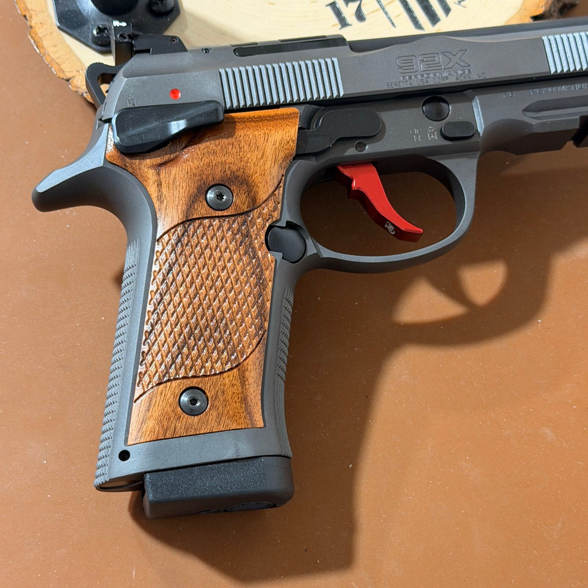 Beretta 92X Performance Grips - w/Signature Checkering, Bolivian Rosewood