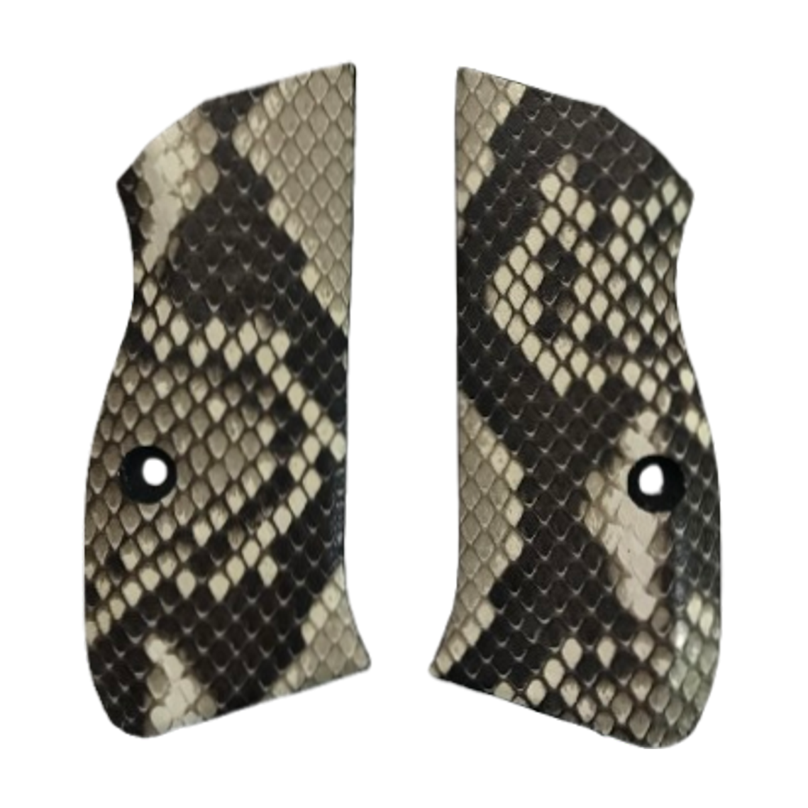 CZ 75 Compact Size Grips - Genuine Python Snake Skin (Black & White in color)