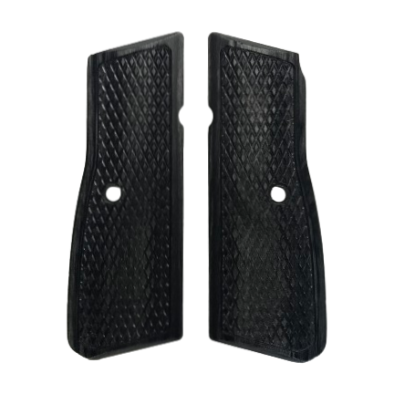 High Power (New FN) Grips - Standard Checkering - Dymalux Charcoal