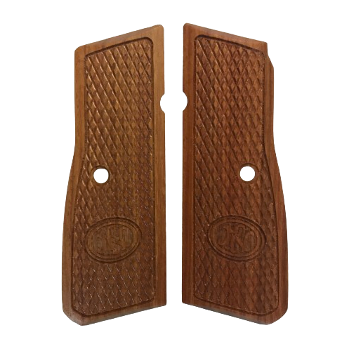 High Power (New FN) Grips - w/Standard Checkering, w/FN Logo, Pau Rosa