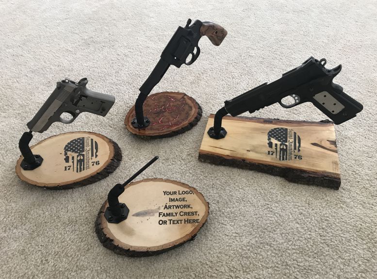 Pistol Stand - Custom Engraved