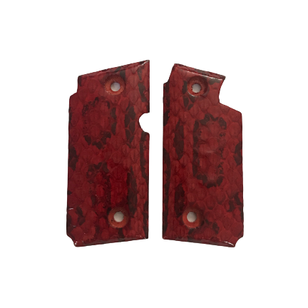 Sig P238 Grips - Russell's Viper Snake Skin - Beveled Bottom - (Red in color)