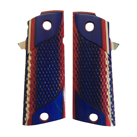 RIA - 1911 Double Stack FS HC Grips - w/MagWell, w/Signature Checkering - Veneer Laminate - Americana