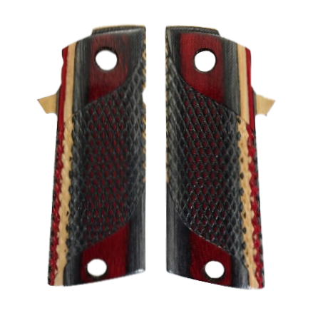 RIA - 1911 Double Stack FS HC Grips - w/MagWell, w/Signature Checkering - Veneer Laminate - RubyRidge