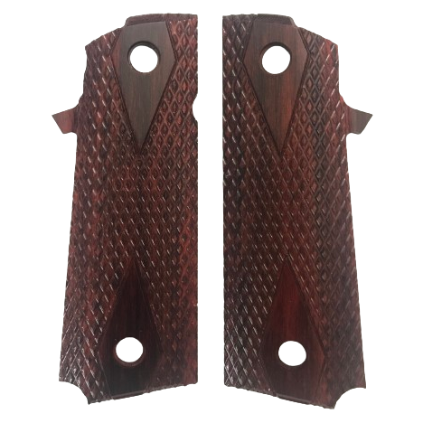 RIA - 1911 Double Stack FS HC Grips - w/NO MagWell, w/Double Diamond - Dymalux Rosewood