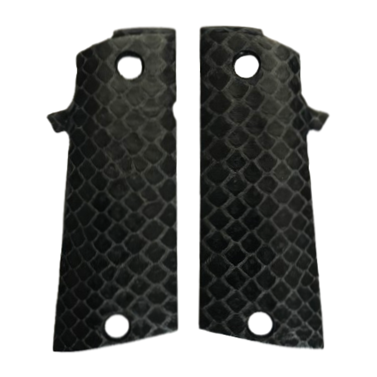 RIA - 1911 Double Stack FS HC Grips - w/MagWell - Genuine Python Snake Skin (Black in color)