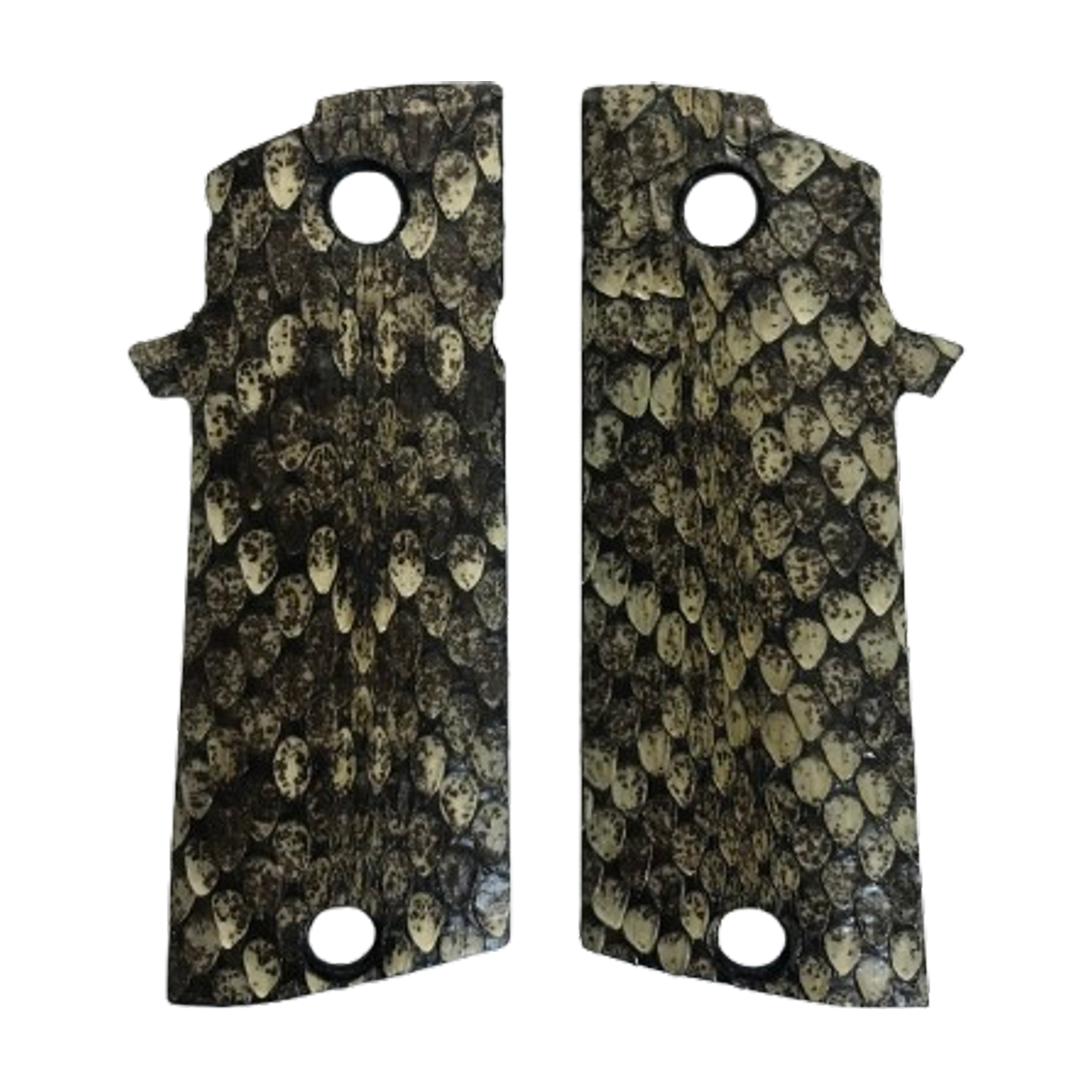 RIA - 1911 Double Stack FS HC Grips - w/MagWell - Genuine Rattle Snake Skin (#2)