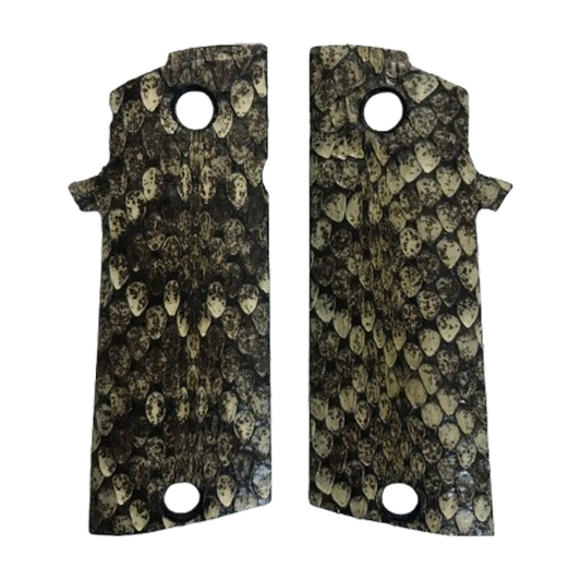 RIA - 1911 Double Stack FS HC Grips - w/MagWell - Genuine Rattle Snake Skin (#2)