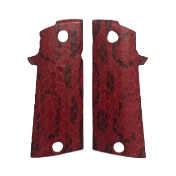 RIA - 1911 Double Stack FS HC Grips - w/MagWell - Russell's Viper Snake Skin (Red color)