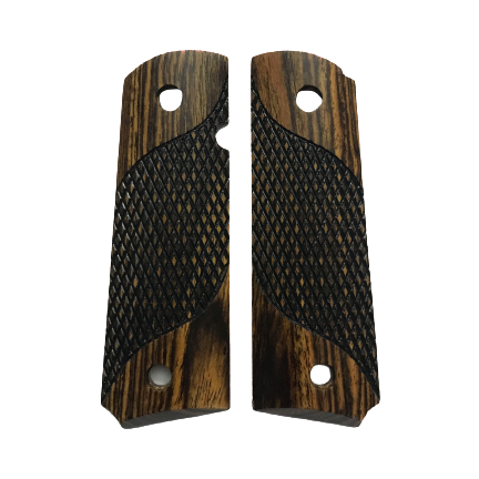 1911 Full size grips - Bocote w/Checkering - Beveled Bottom