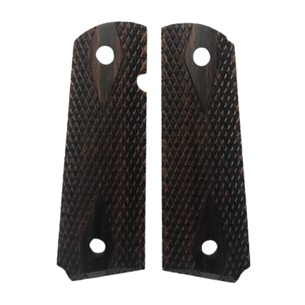 1911 Full size grips - Dymalux Rosewood - Beveled Bottom