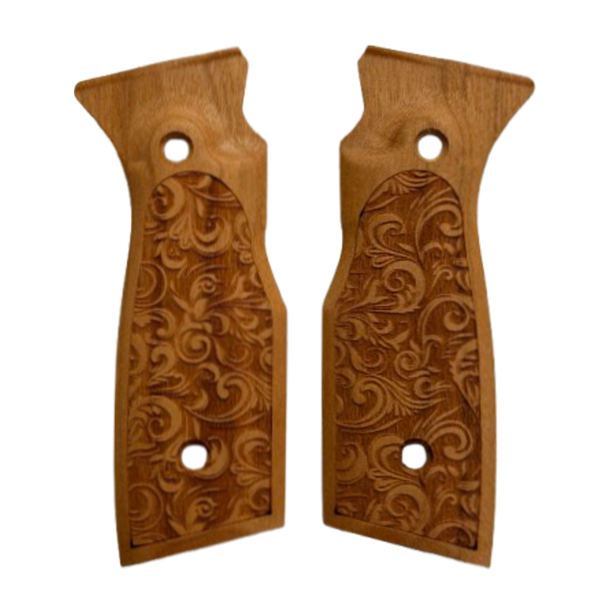 ShaloTek P365 - F17 Grips - w/Checkering with Border - Cherry w/Scroll