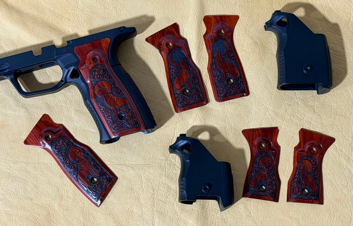 ShaloTek P365 - F12 Grips - Wolf Design - Redheart