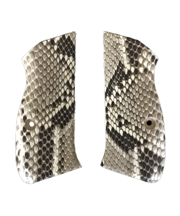 CZ 75 Compact Size Grips - Genuine Python Snake Skin (Black & White in color)
