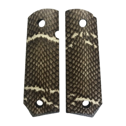 1911 Full size grips - Asian Cobra Snake Skin (Natural color) - Bobtail Bottom 114degree