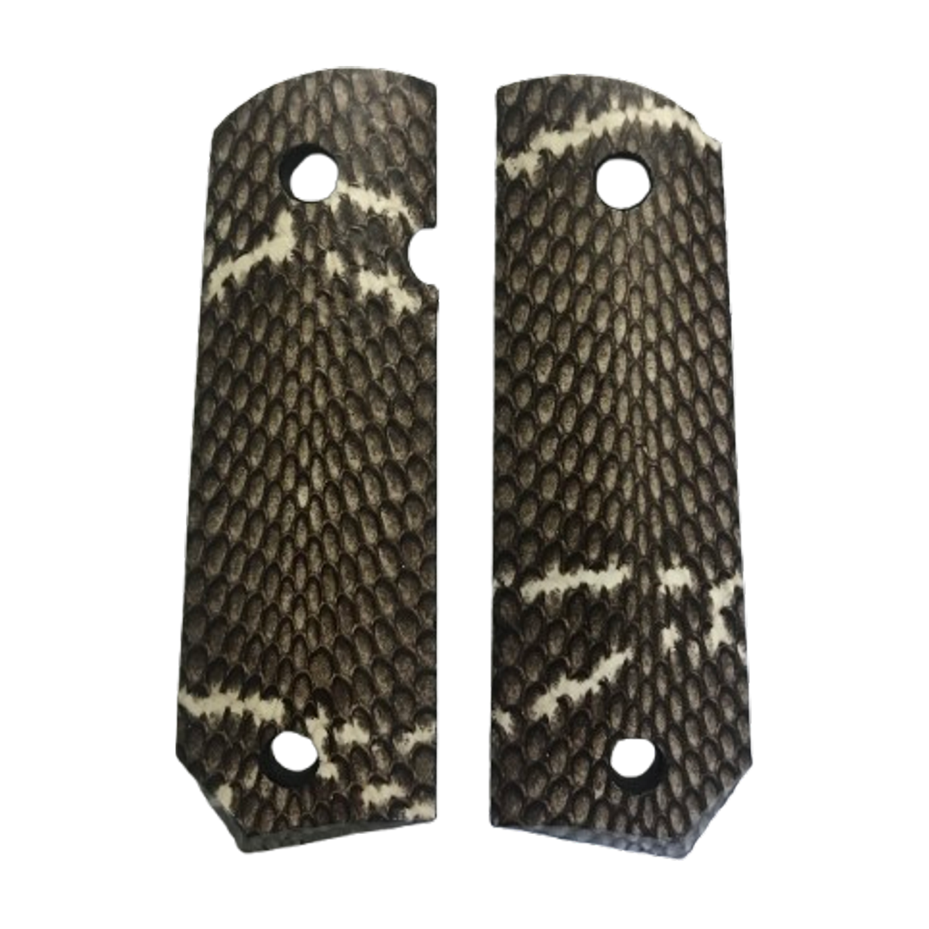 1911 Full size grips - Asian Cobra Snake Skin (Natural color) - Bobtail Bottom 114degree