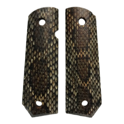 1911 Full size grips - Genuine Rattle Snake Skin - Bobtail Bottom 116deg