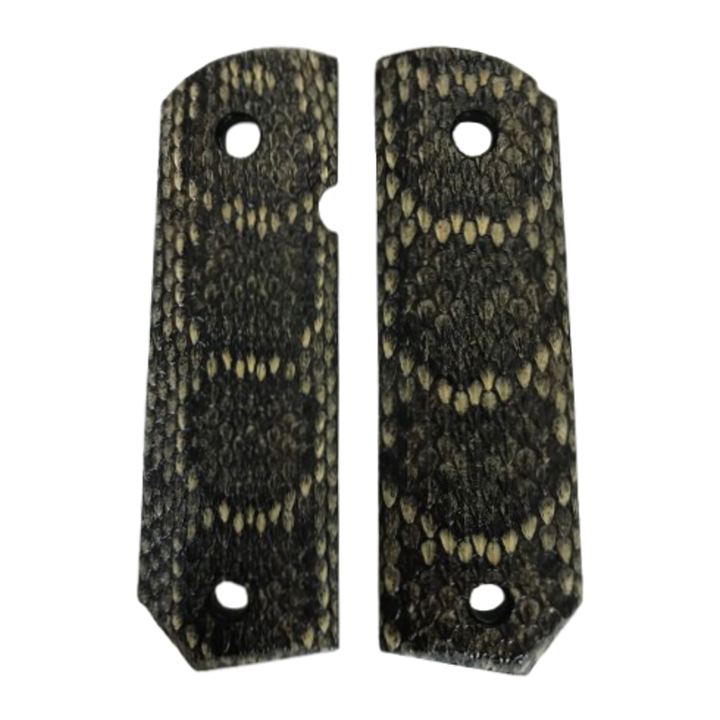 1911 Full size grips - Genuine Rattle Snake Skin - Bobtail Bottom 116deg