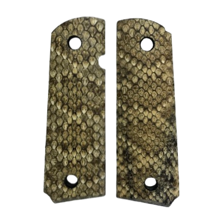 1911 Full size grips - Genuine Rattle Snake Skin - Beveled Bottom (#1)