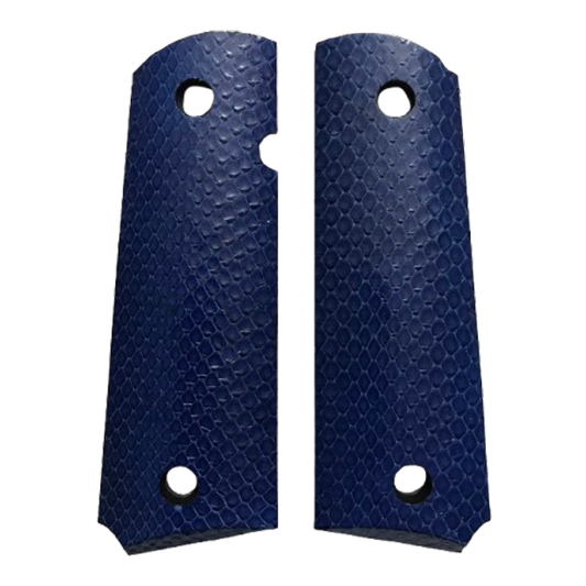 1911 Full size grips - Sea Snake Skin - Beveled Bottom - (Blue)