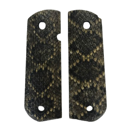1911 Full size grips - Genuine Rattle Snake Skin - Round Bottom