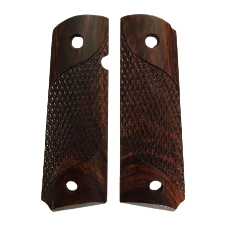 1911 Full size grips - Cocobolo w/Signature Checkering - Beveled Bottom