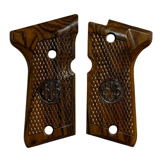 Beretta 92 Compact Size Grips - w/Checkering - w/Logo - Bolivian Rosewood