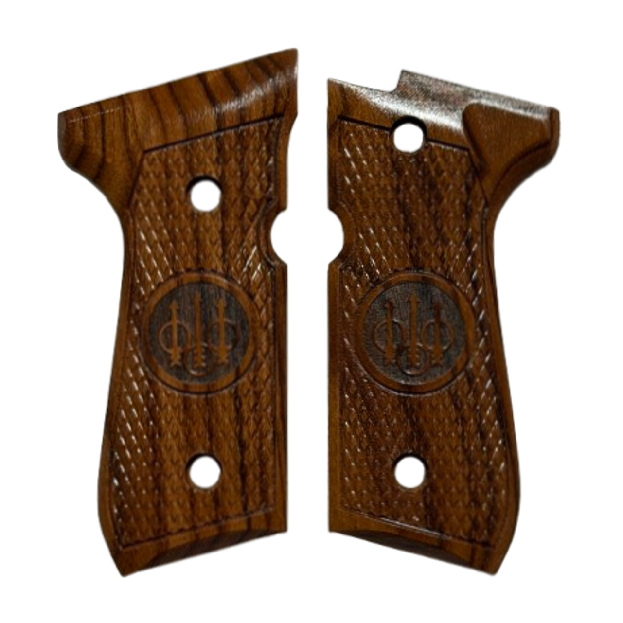 Beretta 92 Full Size Grips - w/Checkering - w/Logo - Bolivian Rosewood
