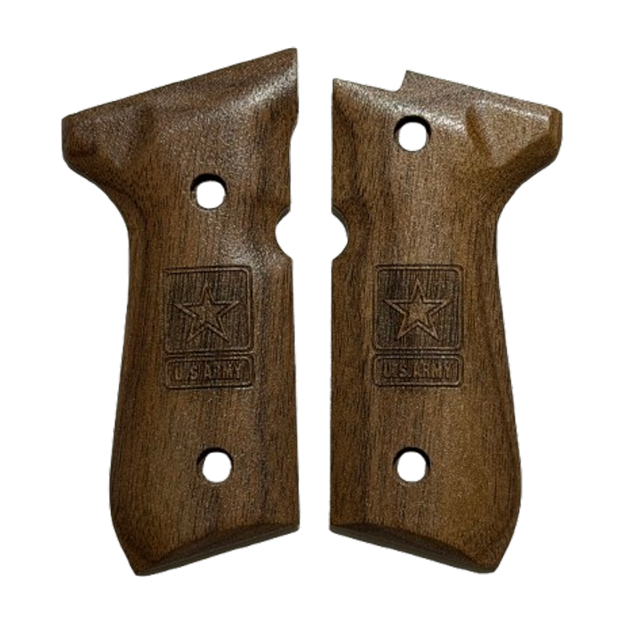 Beretta 92 Full Size Grips - Smooth Surface - w/Army Logo - Walnut
