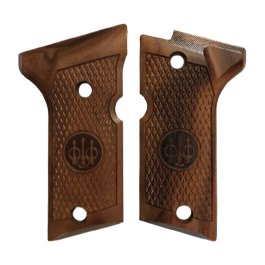 Beretta 92X (Vertec) Compact Size Grips - w/Checkering - w/Logo - Bolivian Rosewood