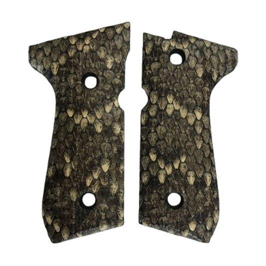 Beretta 92 F Full Size Grips - Genuine Rattle Snake Skin #2