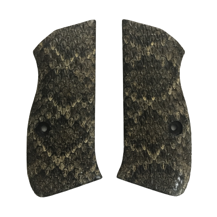 CZ 75 Compact Size Grips - Genuine Rattle Snake Skin (Grey in color)