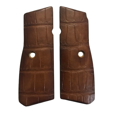 High Power (New FN) Grips - Alligator Tail - Brown