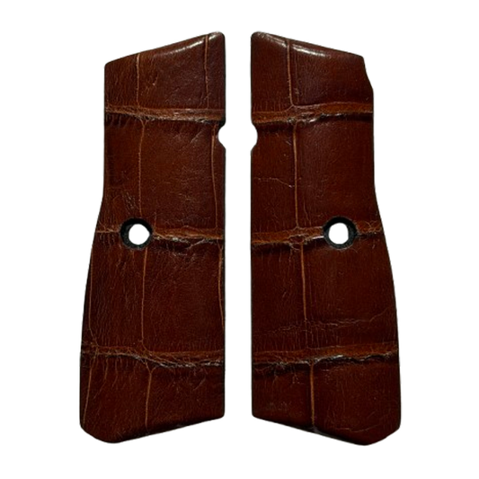 High Power (New FN) Grips - Alligator Tail - Brown