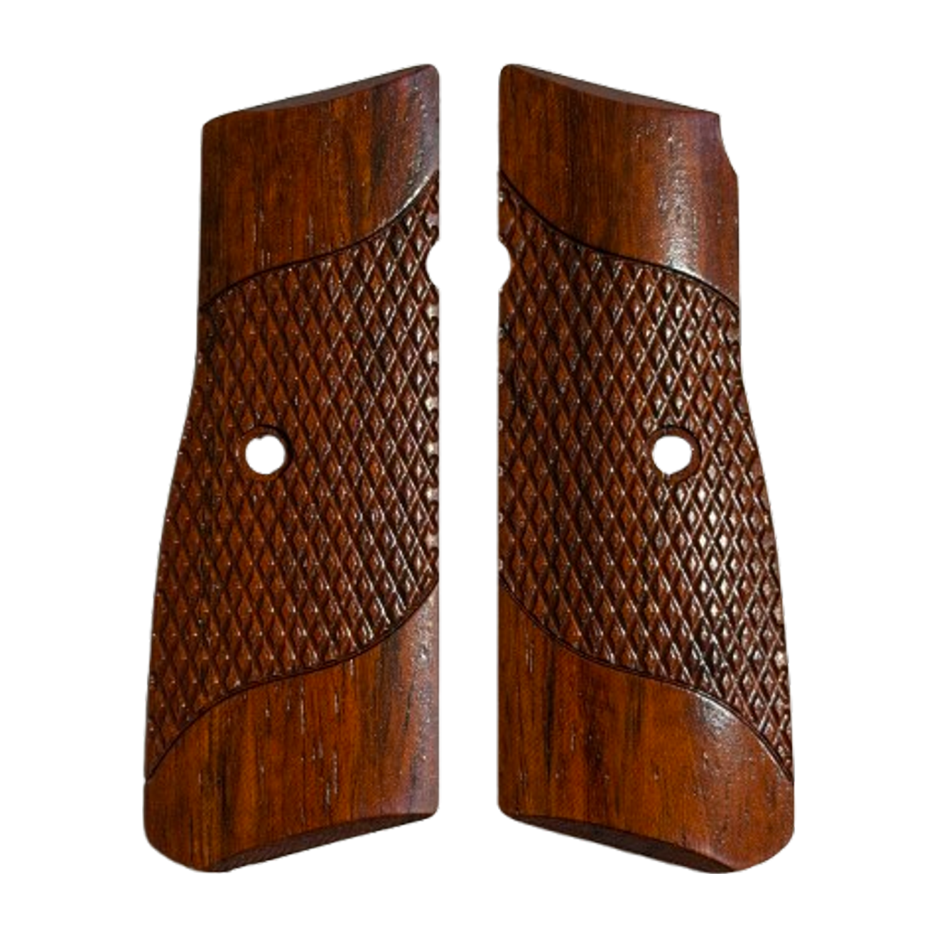 High Power (New FN) Grips - Signature Checkering - Padauk