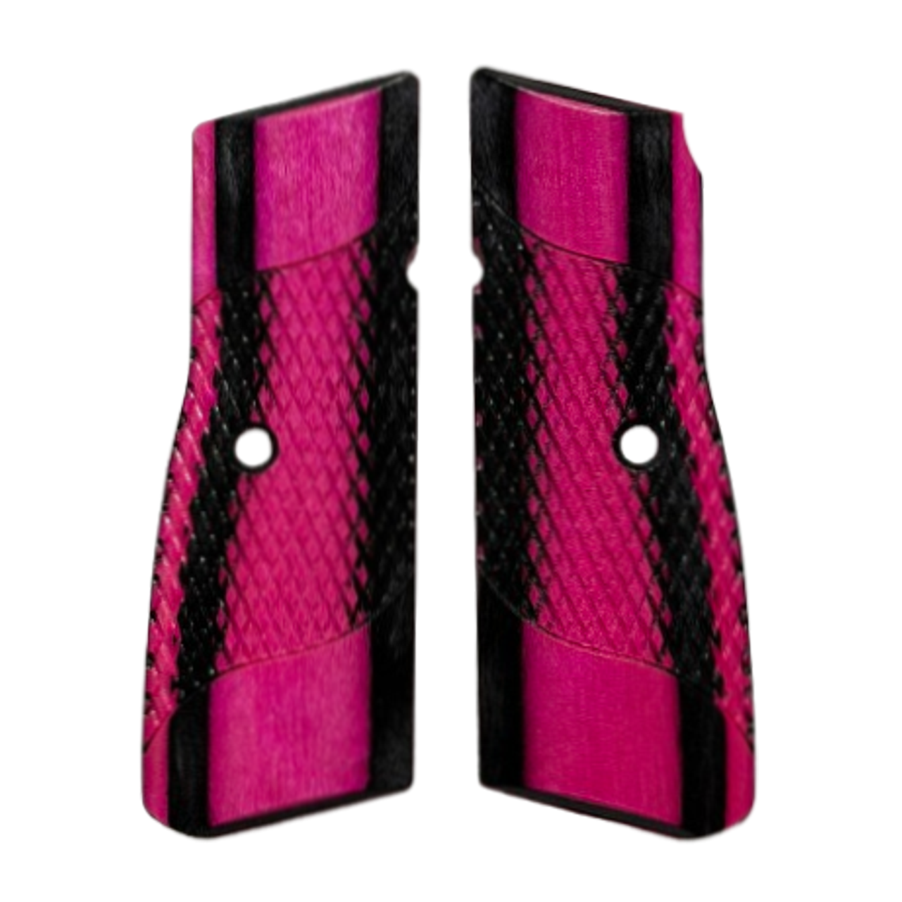 High Power (New FN) Grips - Signature Checkering - Laminate - PinkLady