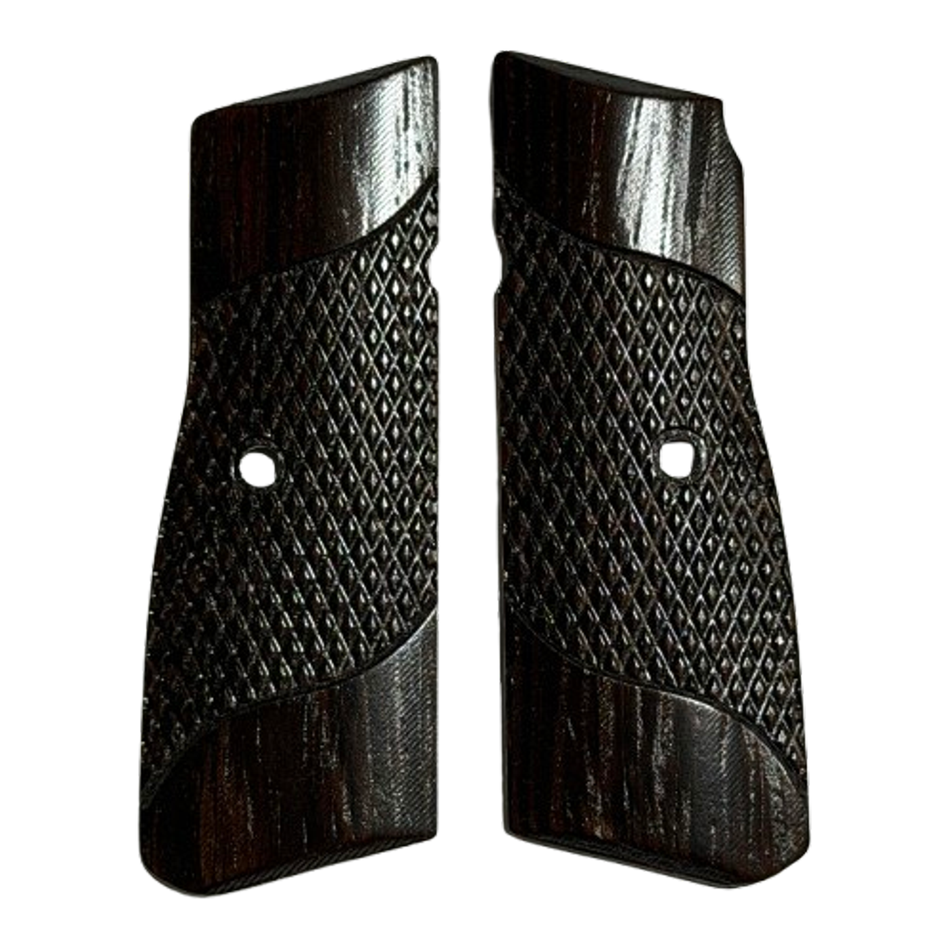 High Power (New FN) Grips - Signature Checkering, Wenge