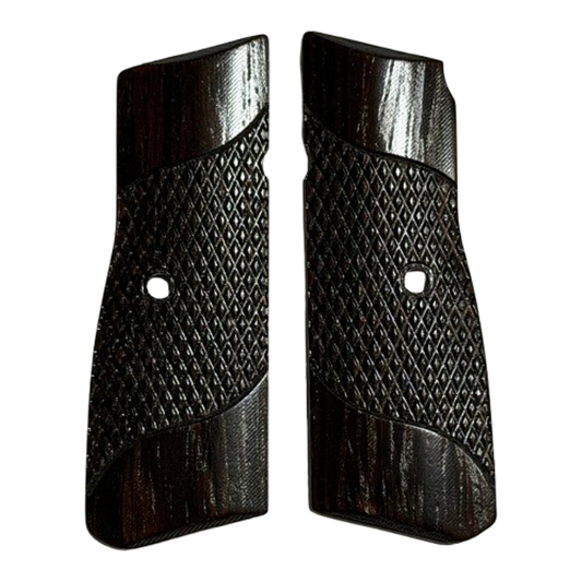 High Power (New FN) Grips - Signature Checkering, Wenge
