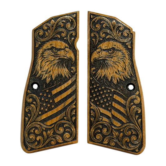 High Power Grips - Eagle Theme - Cherry Wood