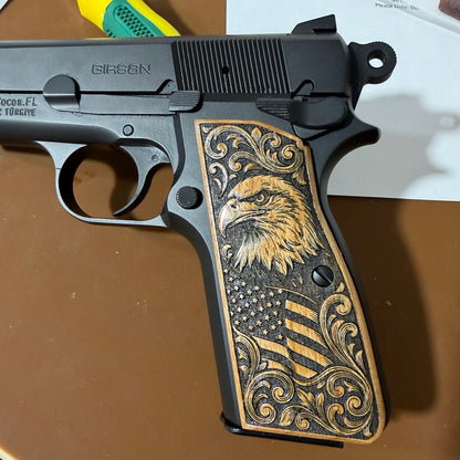 High Power Grips - Eagle Theme - Cherry Wood