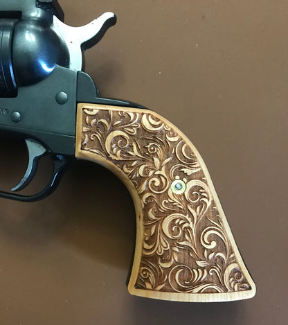 Ruger SA Revolver - XR3RED Frame - Cherry Wood - Scroll