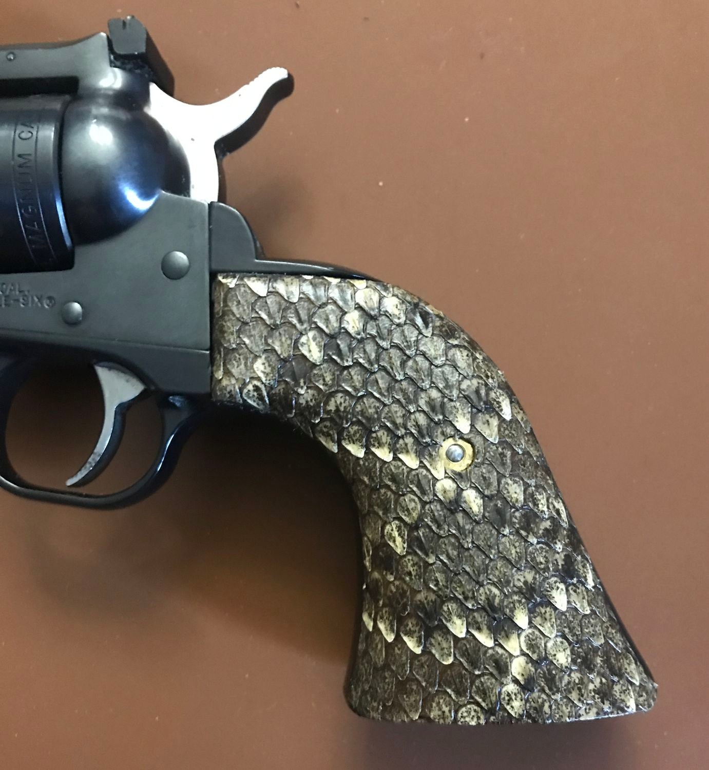 Ruger SA Revolver - XR3RED Frame - Genuine Rattle Snake Skin