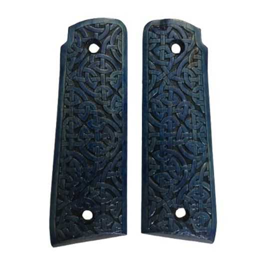 Ruger Mark IV 22/45 Thick grips - Celtic Pattern - Blue Hard Maple