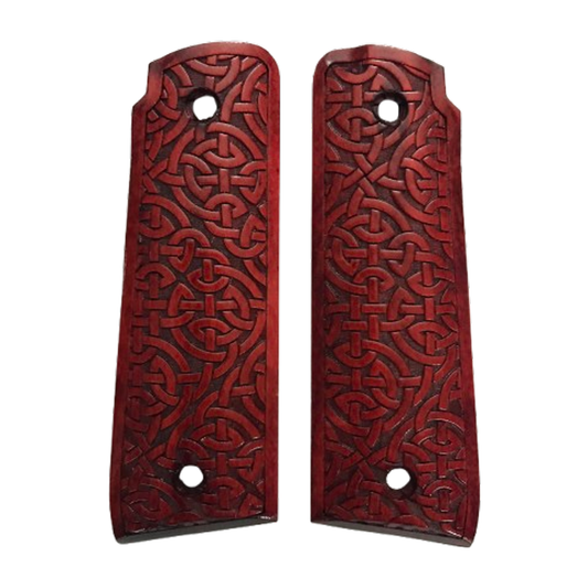Ruger Mark IV 22/45 Thick grips - Celtic Pattern - Red Hard Maple