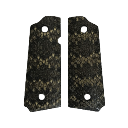 RIA - 1911 Compact size grips - w/Ambi Safety w/Magwell - Genuine Rattle Snake Skin - (Grey in color)