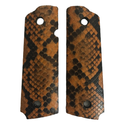 RIA - 1911 Full size grips - w/Ambi Safety w/Magwell - Python Snake Skin - (Brown)