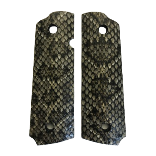 RIA - 1911 Full size grips - w/Ambi Safety w/Magwell - Genuine Rattle Snake Skin